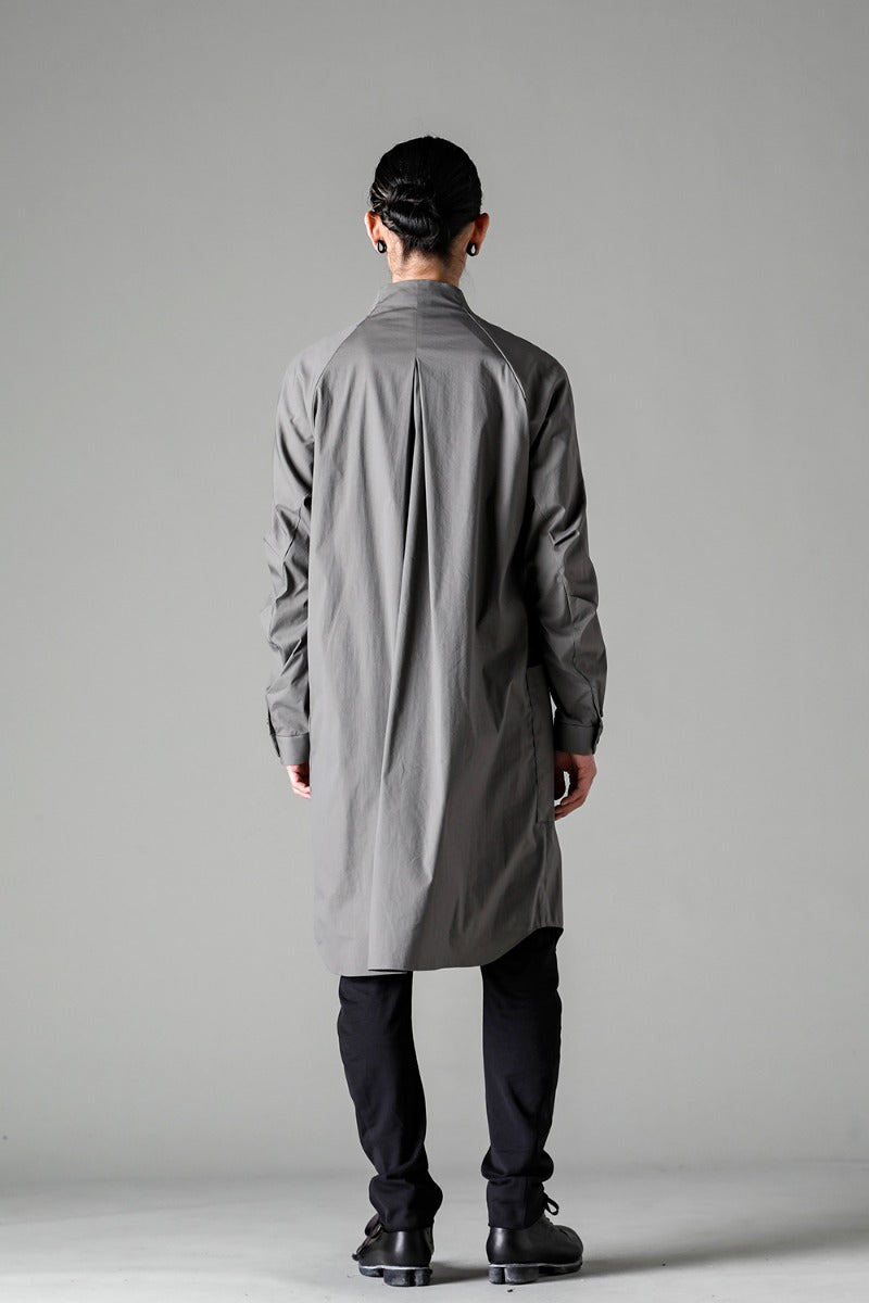 ロングシャツ ストレッチ コットン "マッドグレー”