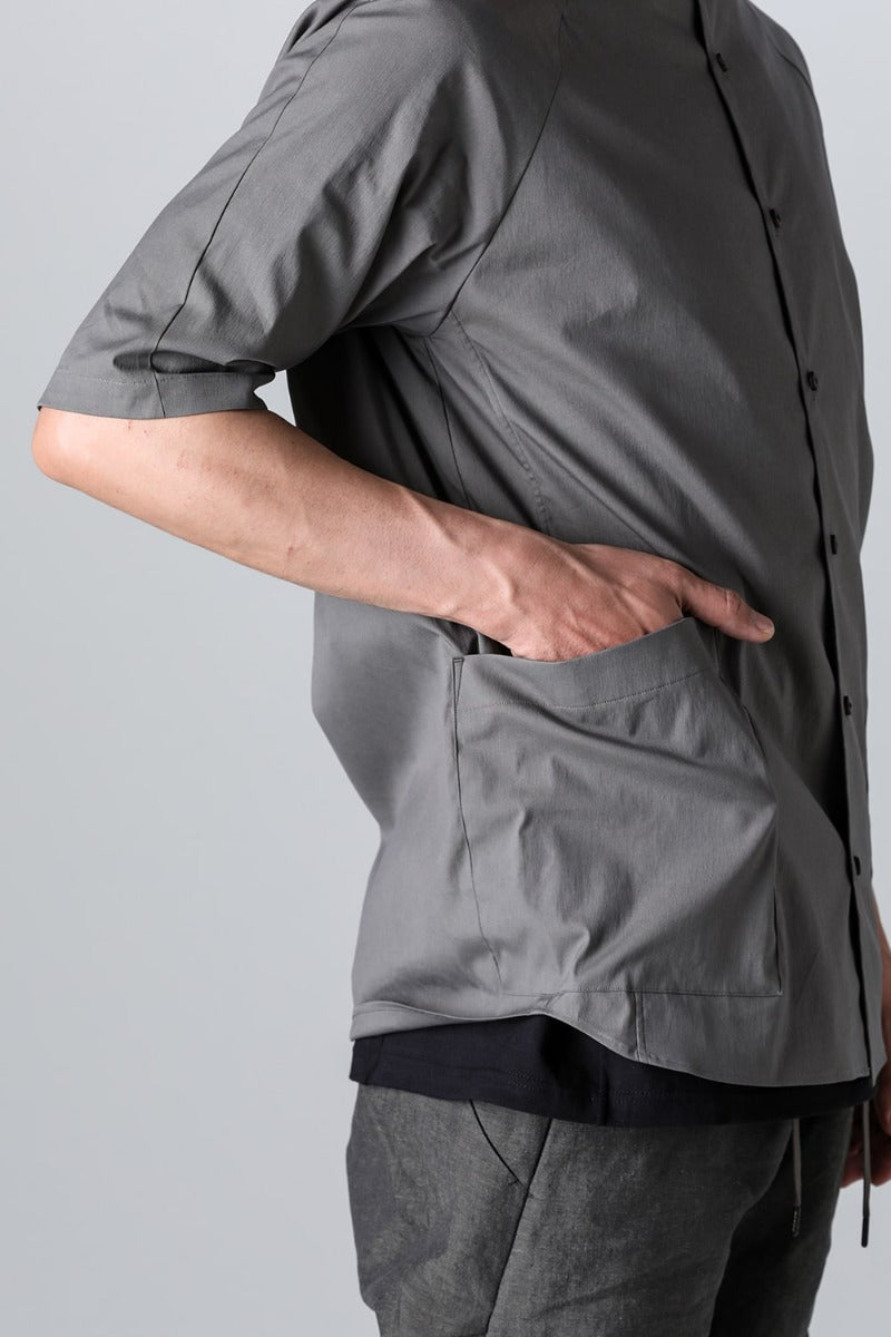 Short sleeve shirt stretch cotton Mud Gray