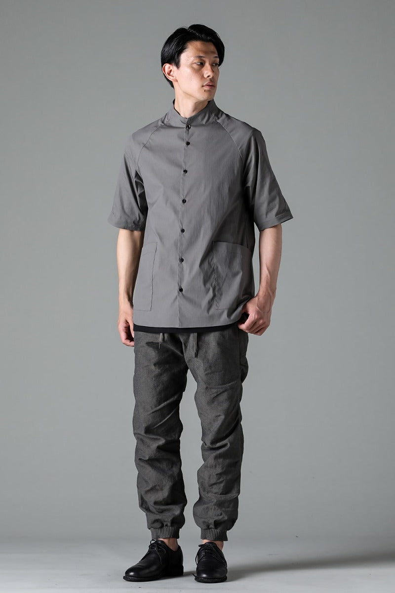 Short sleeve shirt stretch cotton Mud Gray