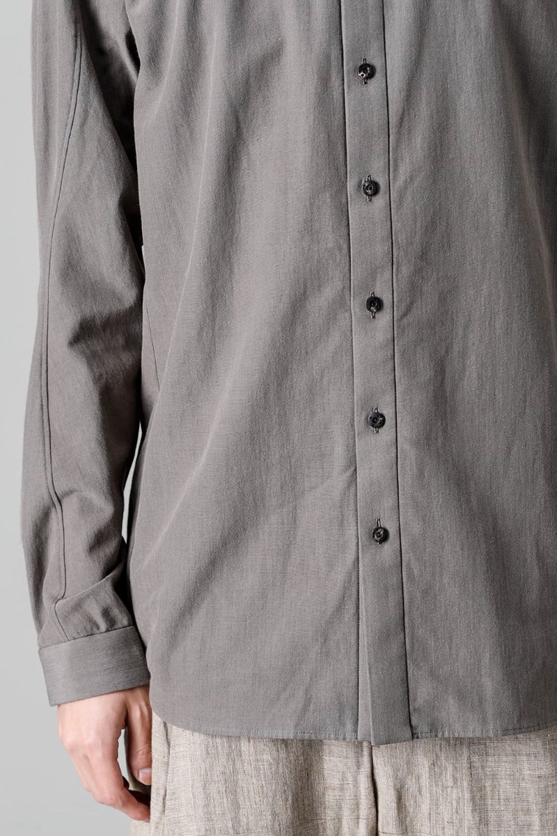 シャツ コットン/ シルク/ビスコース "マッドグレー”
