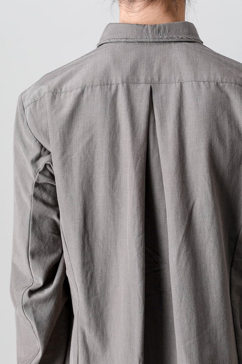 シャツ コットン/ シルク/ビスコース "マッドグレー”