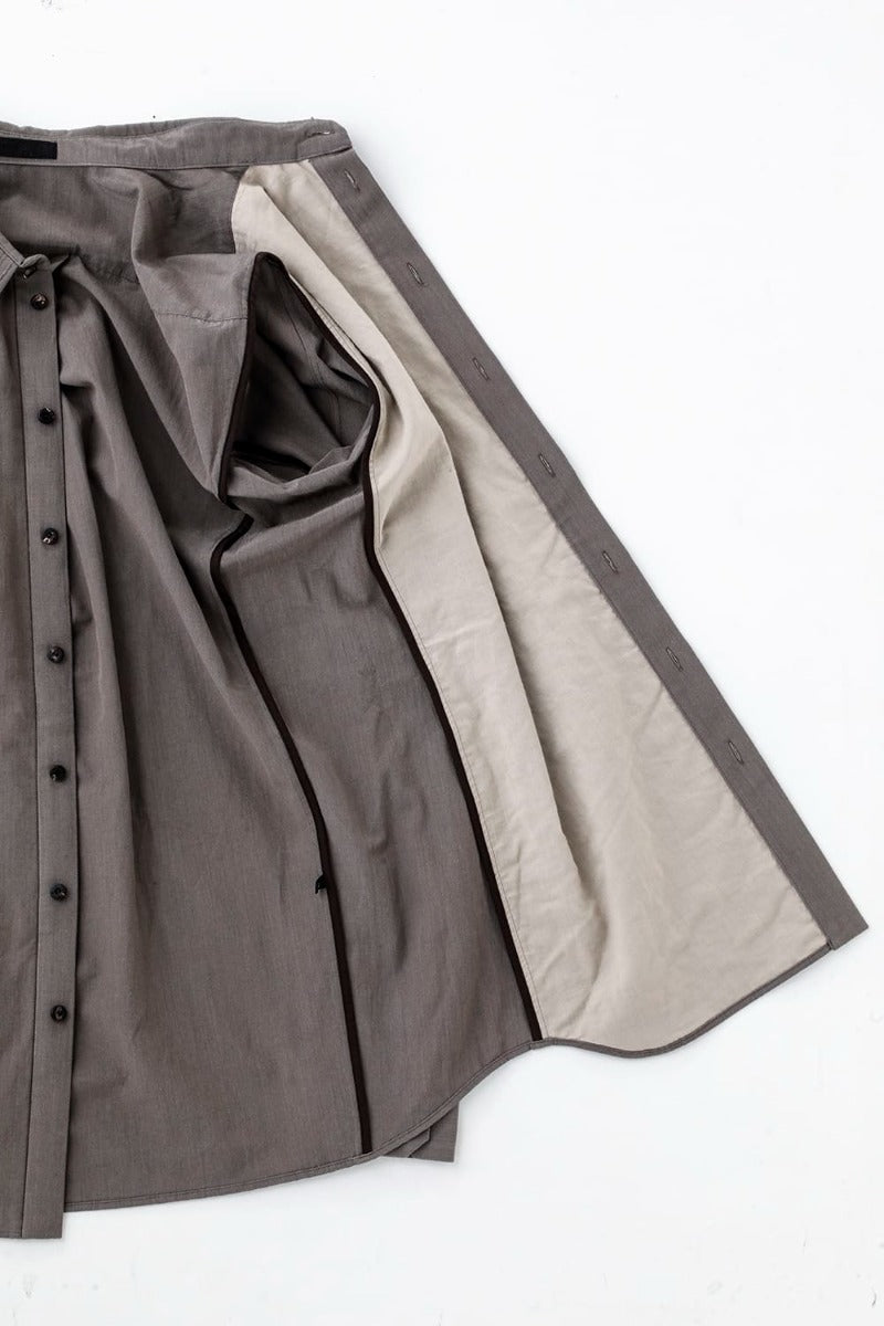 シャツ コットン/ シルク/ビスコース "マッドグレー”