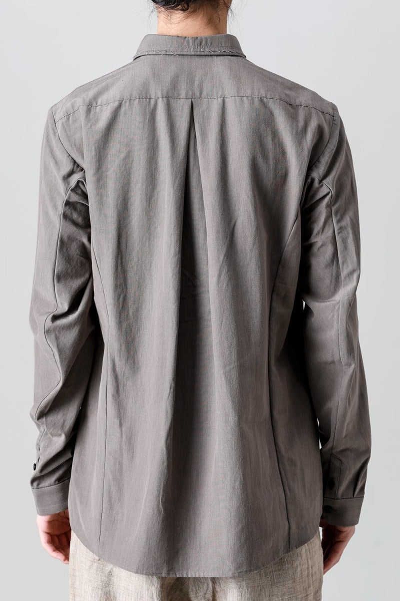 シャツ コットン/ シルク/ビスコース "マッドグレー”