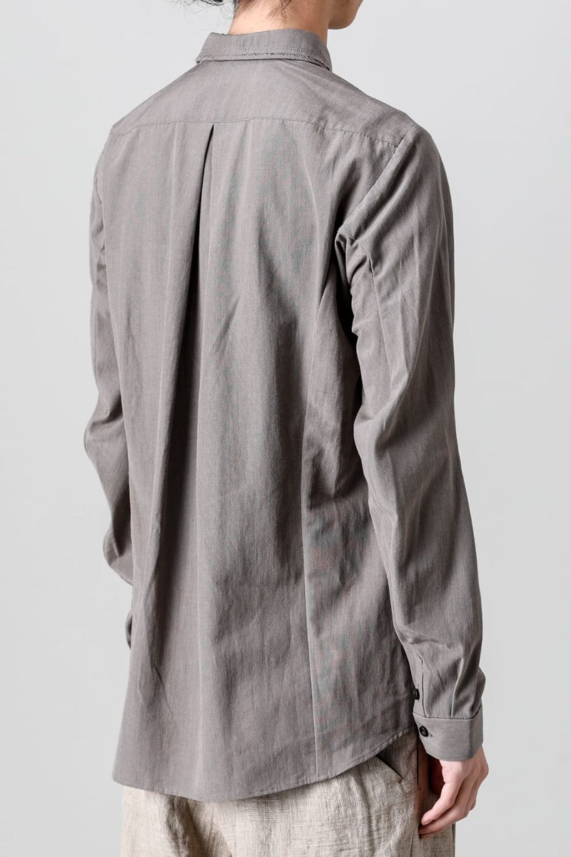 シャツ コットン/ シルク/ビスコース "マッドグレー”