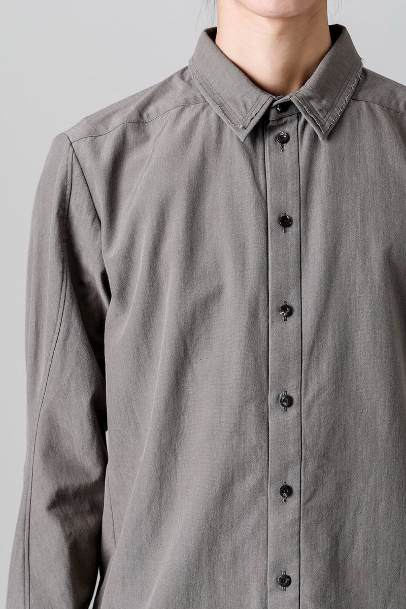 シャツ コットン/ シルク/ビスコース "マッドグレー”
