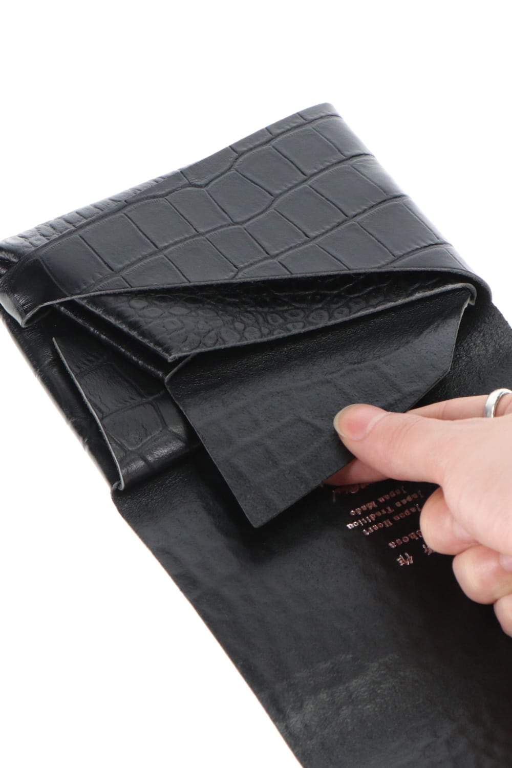 Shosa - No,No,Yes! Short Wallet 1.0 Embossing Croco Black