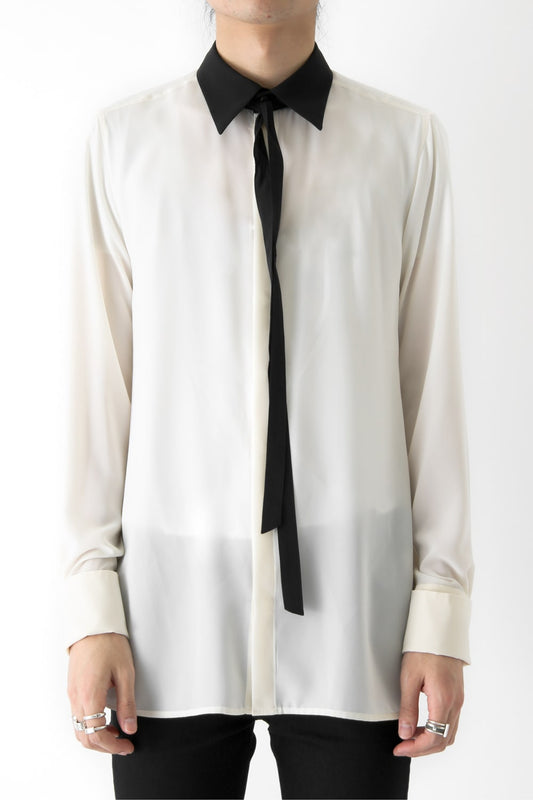 LAMBERT CREPE DE CHINE BOW COLLAR SHIRT