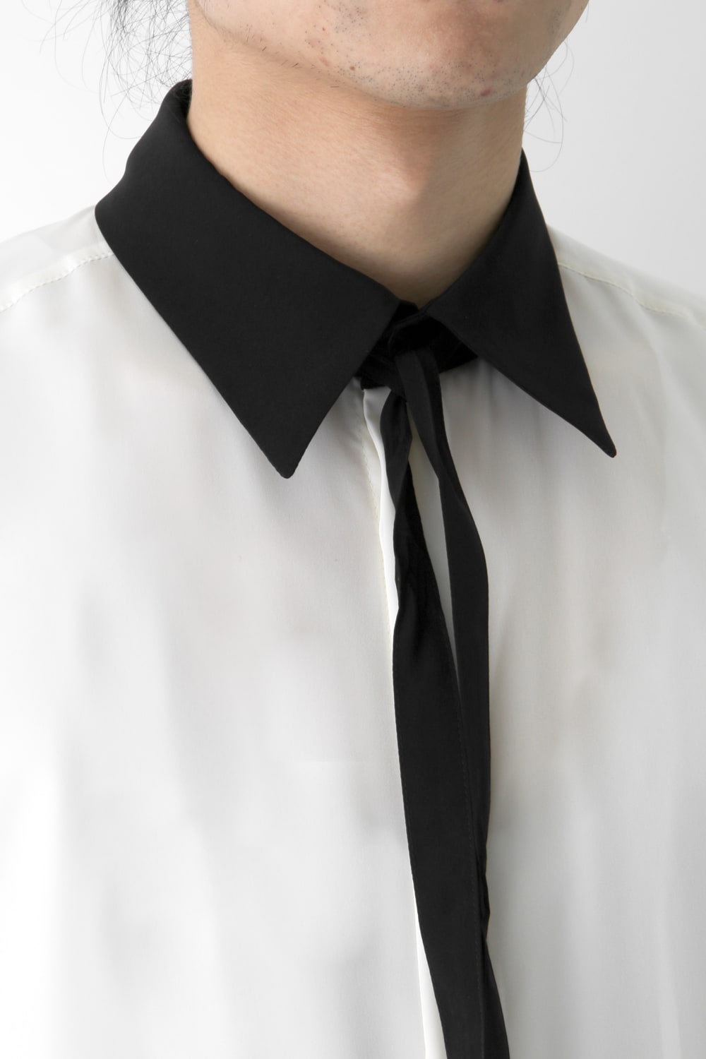 LAMBERT CREPE DE CHINE BOW COLLAR SHIRT