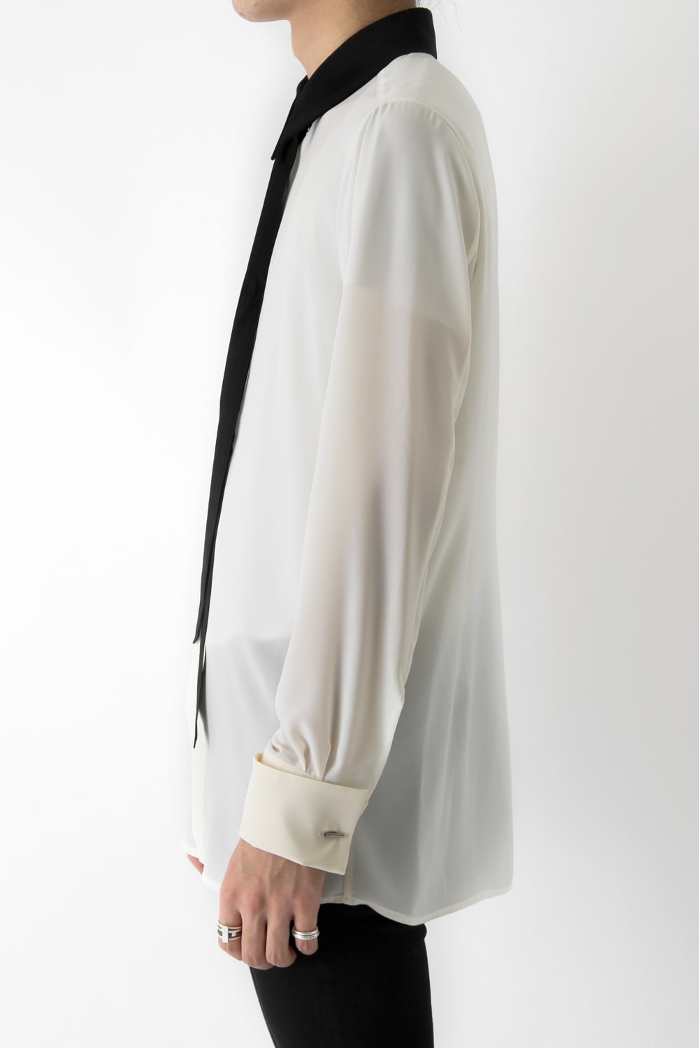 LAMBERT CREPE DE CHINE BOW COLLAR SHIRT