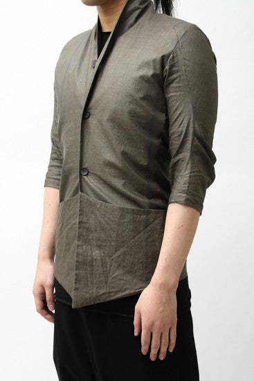 Silicone Coating Linen Check Jacket