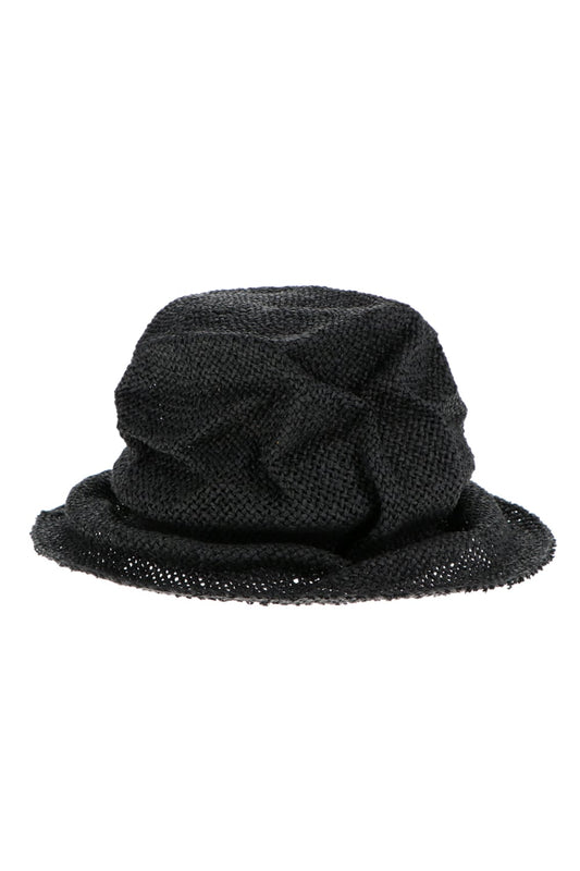 Paper Straw Hat Black