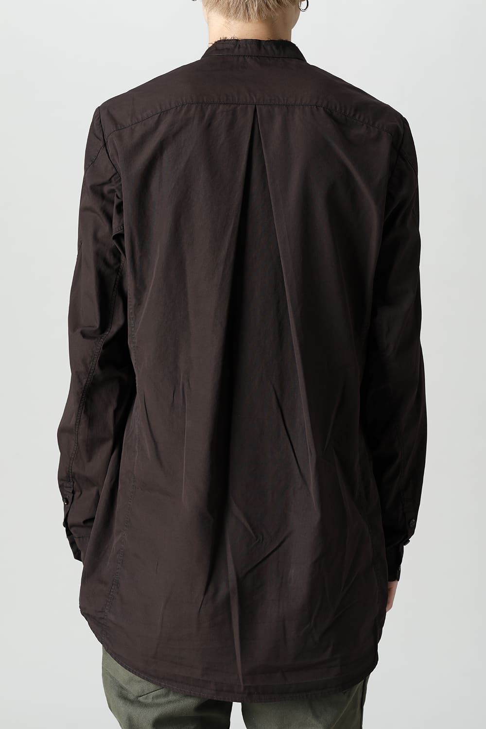 マオカラーシャツ 120/2 フィンクスコットン ラヴァストーン