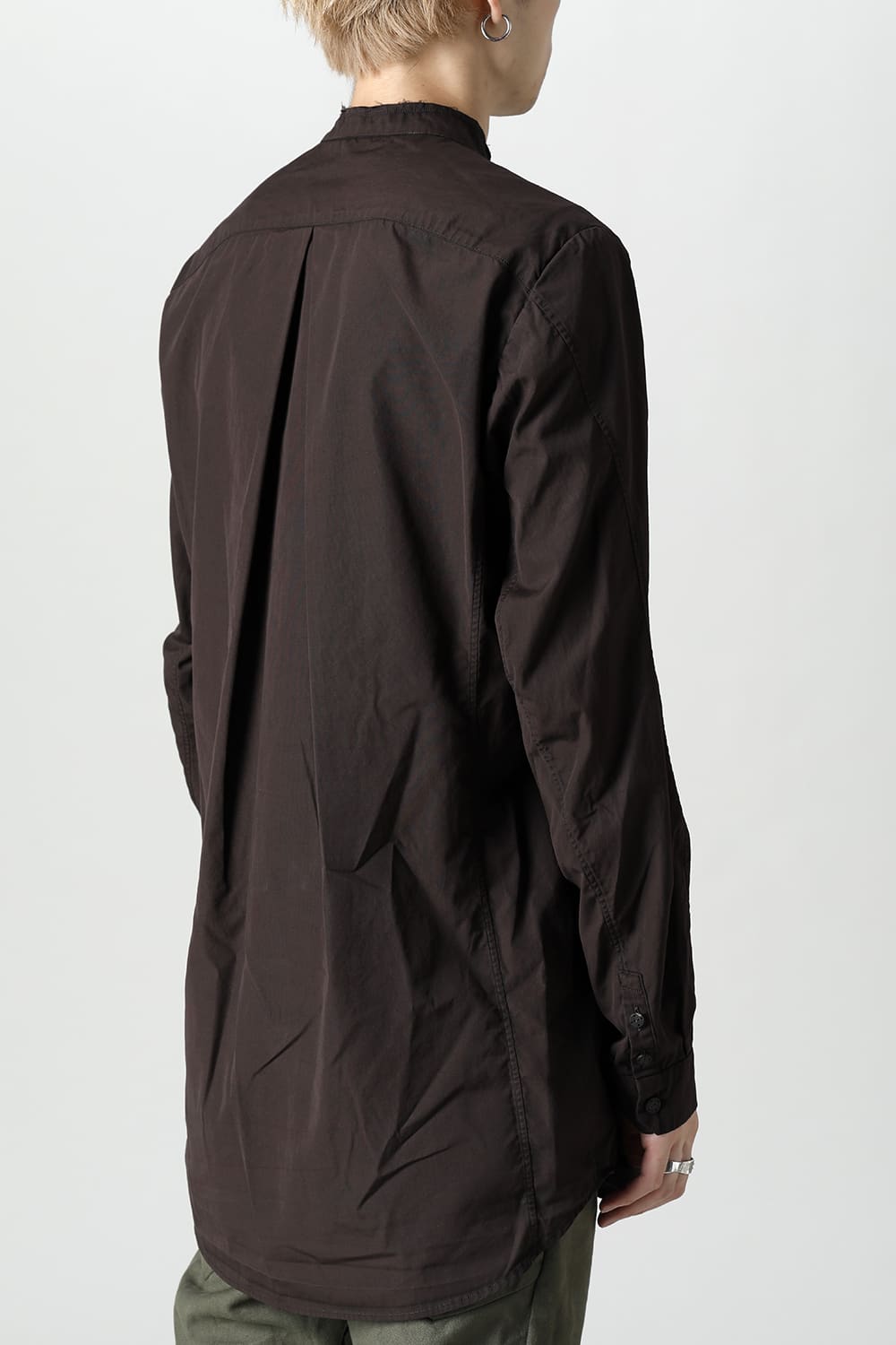 マオカラーシャツ 120/2 フィンクスコットン ラヴァストーン