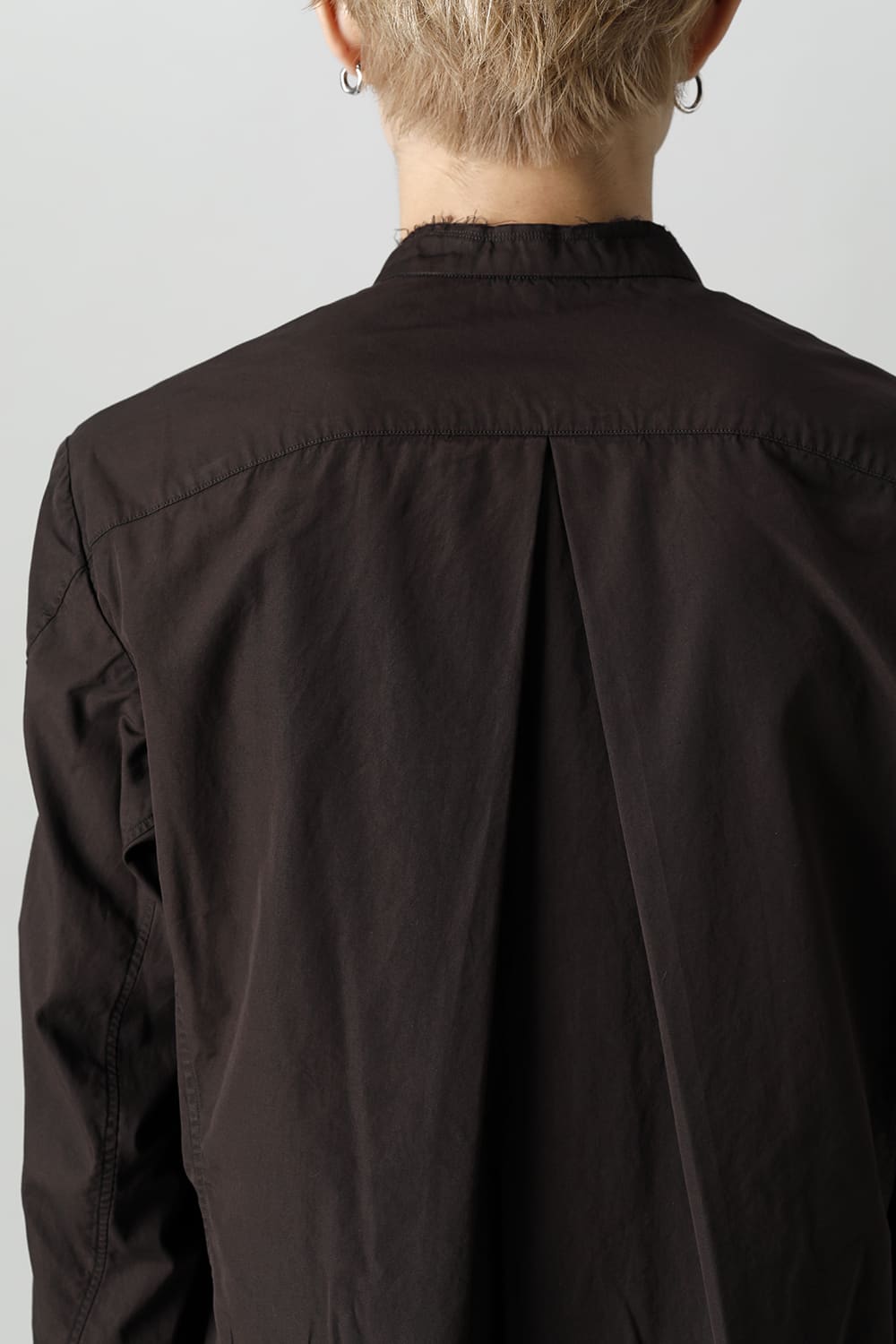 マオカラーシャツ 120/2 フィンクスコットン ラヴァストーン