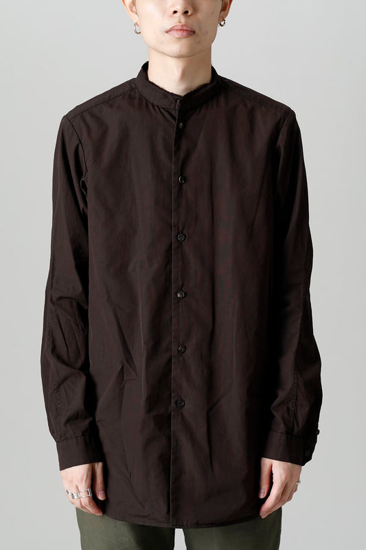 マオカラーシャツ 120/2 フィンクスコットン ラヴァストーン