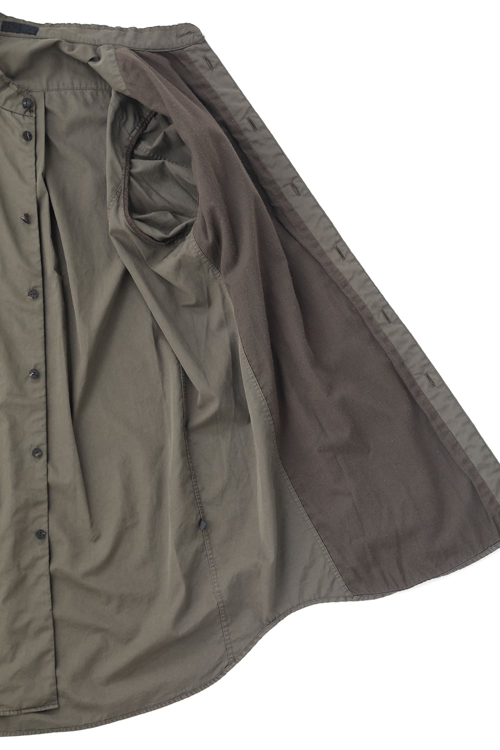 マオカラーシャツ 120/2 フィンクスコットン ダークオリーブ