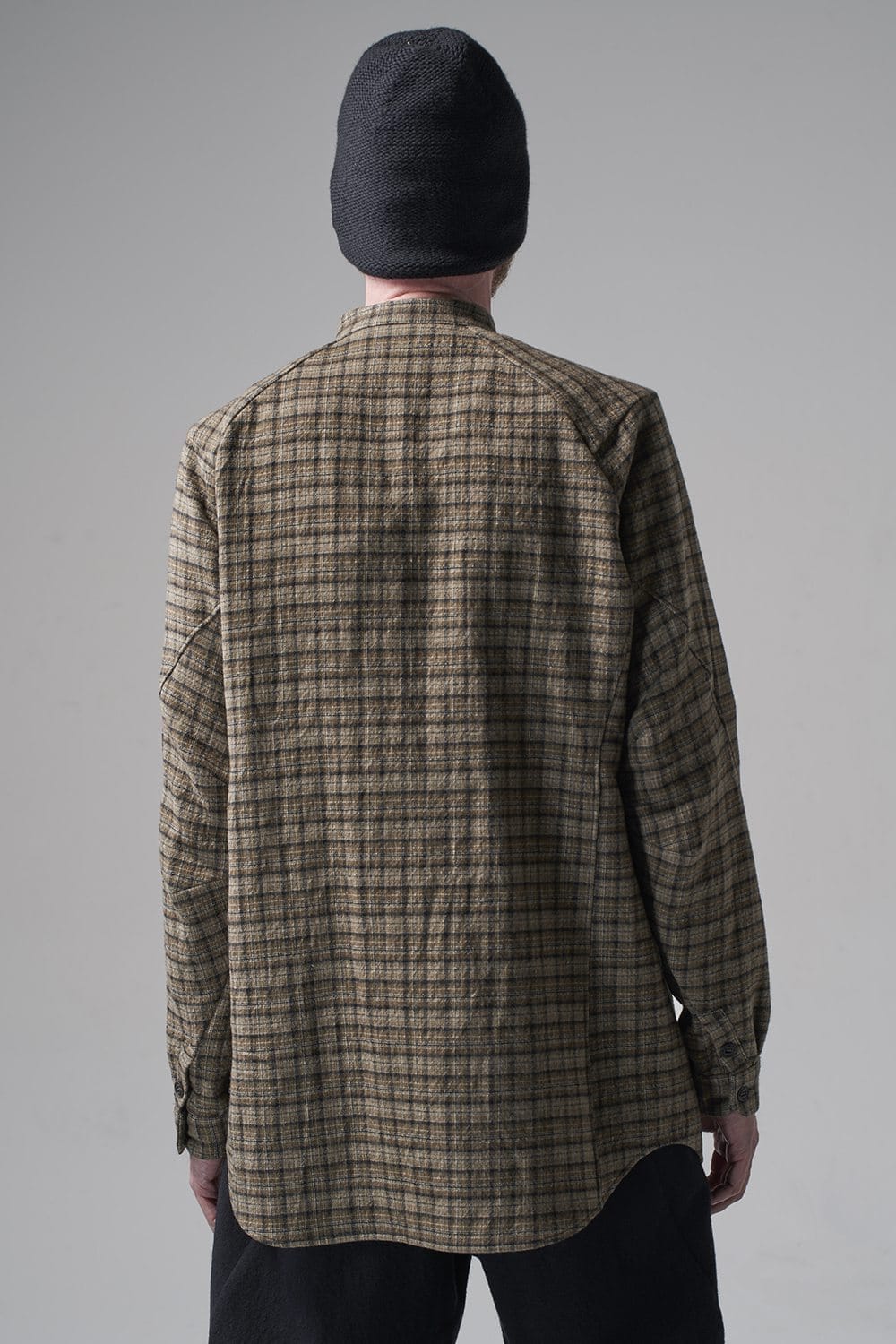 シャツ ヴァージンウール/カナパ チェック