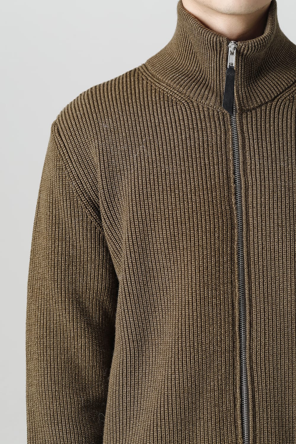 ドライバーズ ジップ アップ ニット Olive