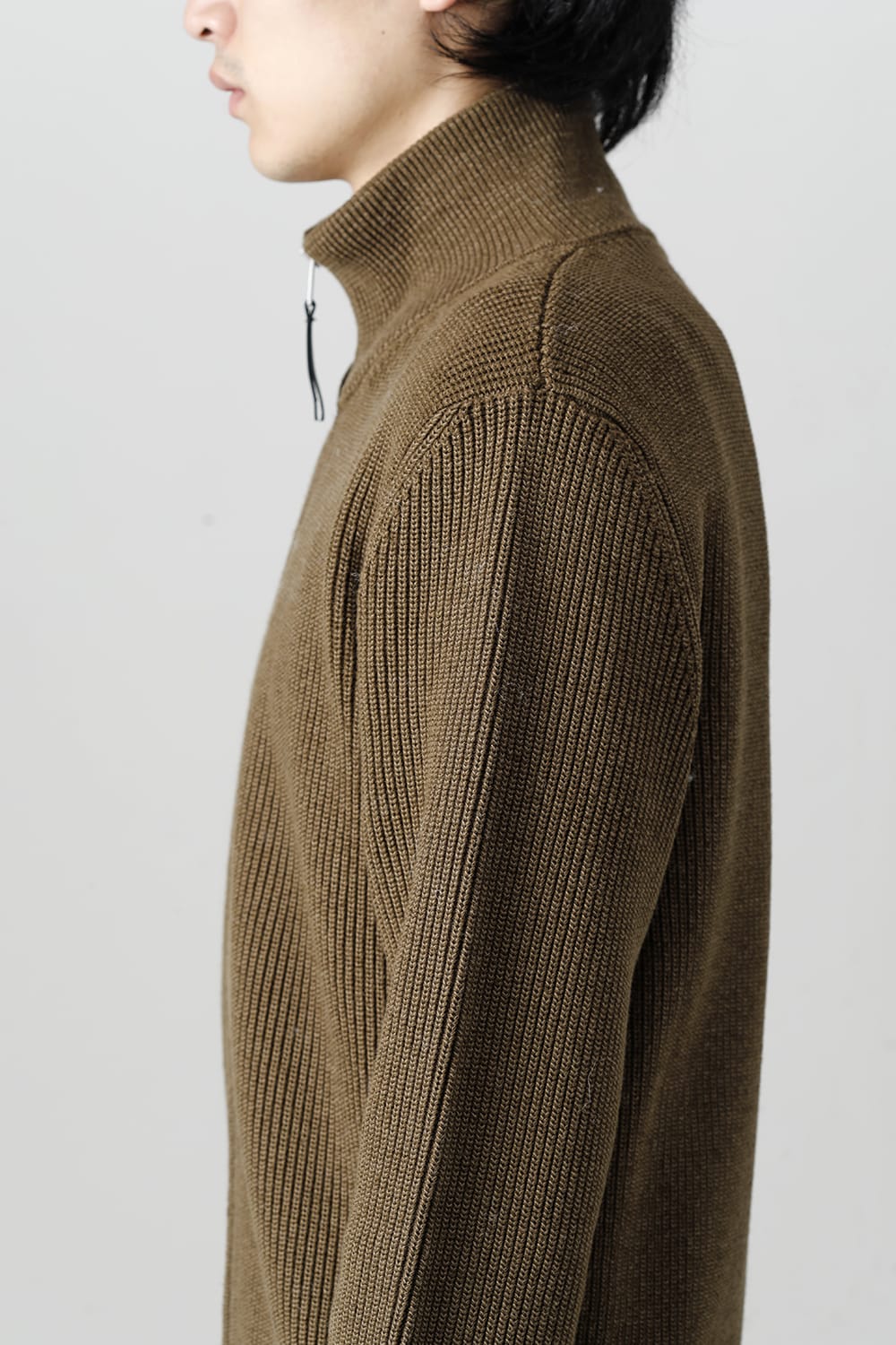 ドライバーズ ジップ アップ ニット Olive