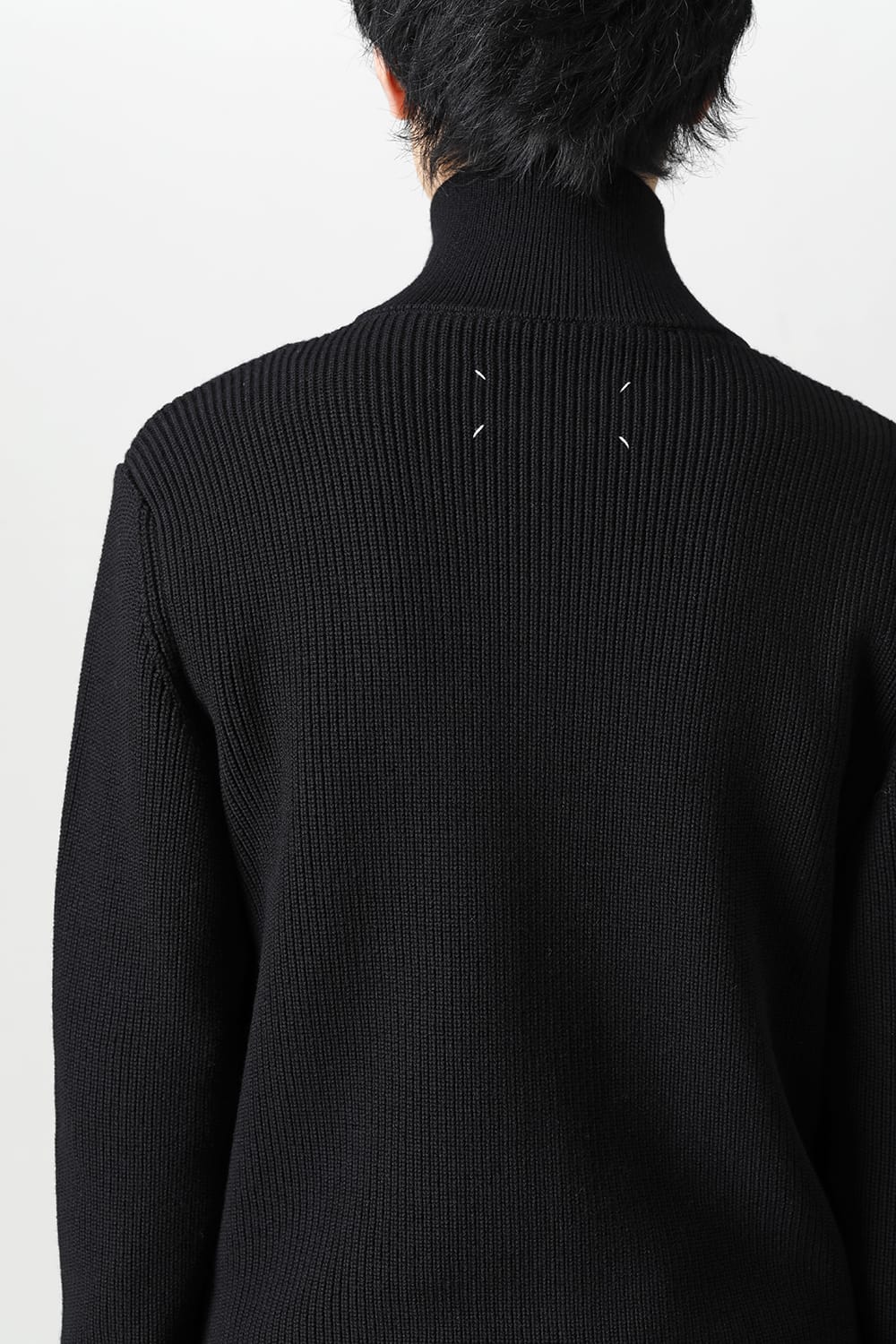 ドライバーズ ジップ アップ ニット Black