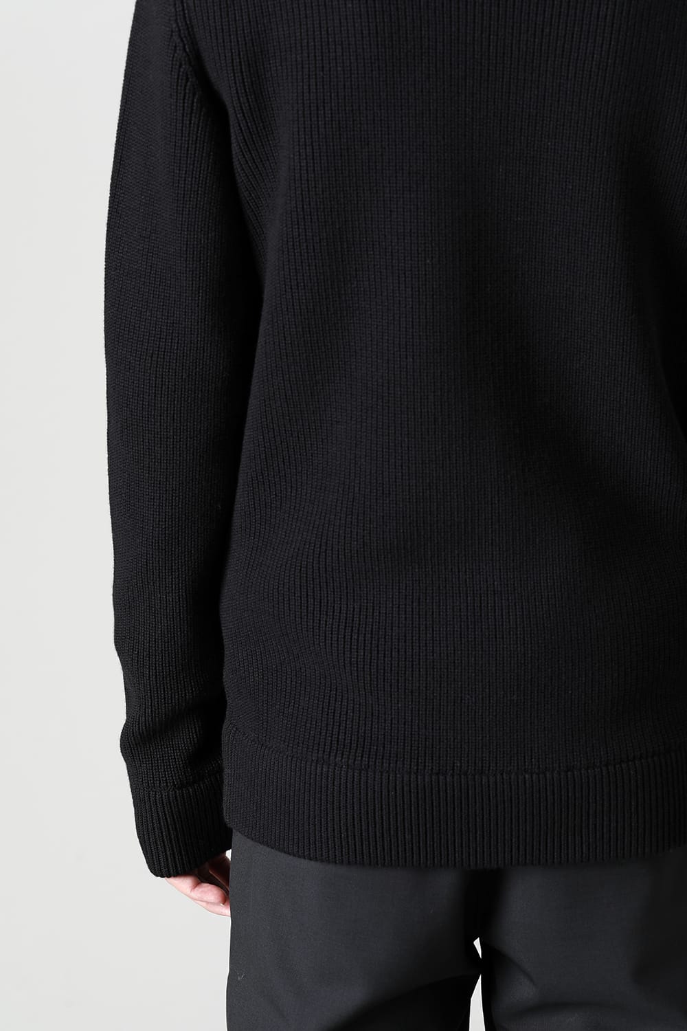 ドライバーズ ジップ アップ ニット Black