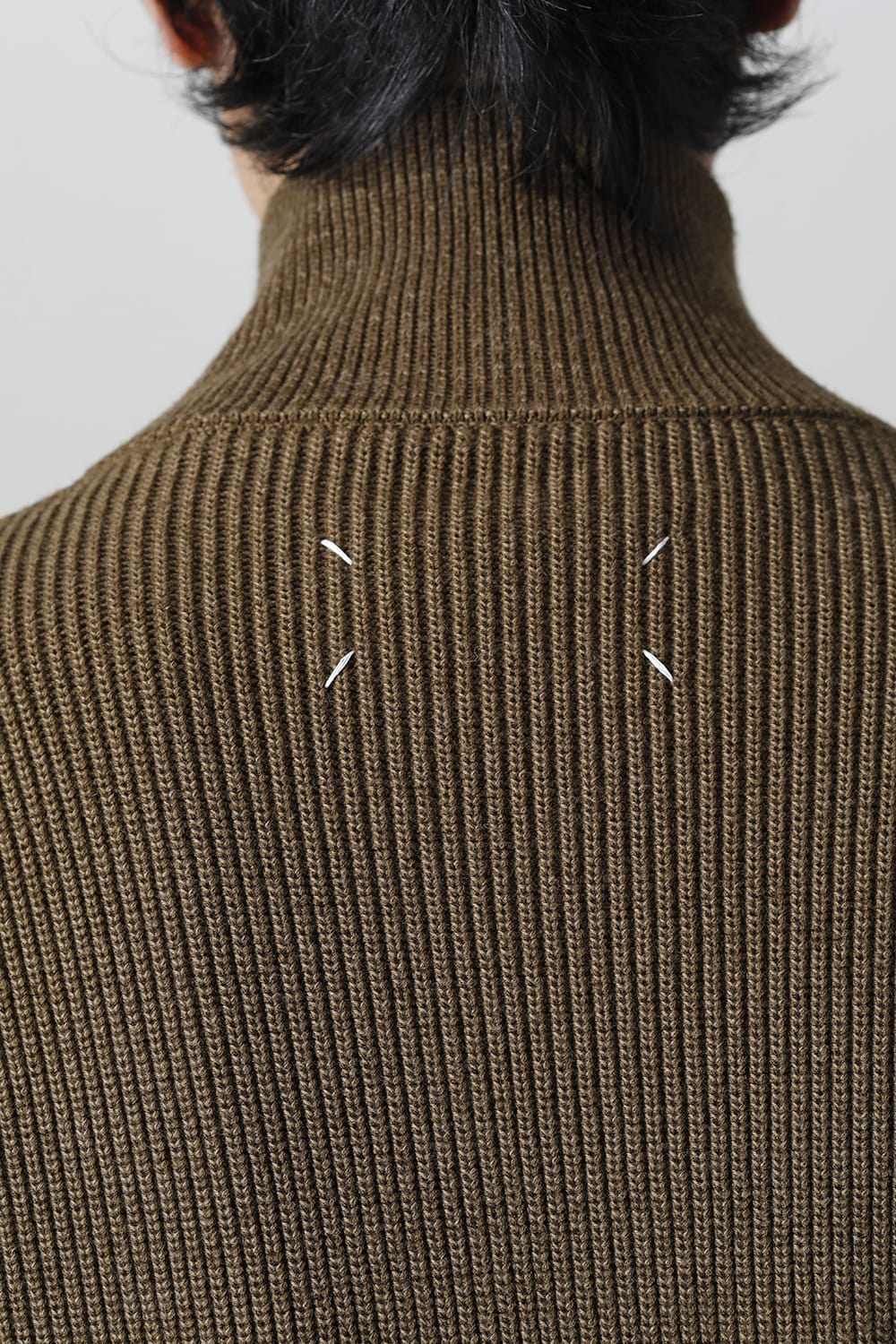 ドライバーズ ジップ アップ ニット Olive