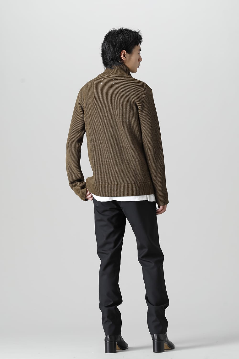 ドライバーズ ジップ アップ ニット Olive