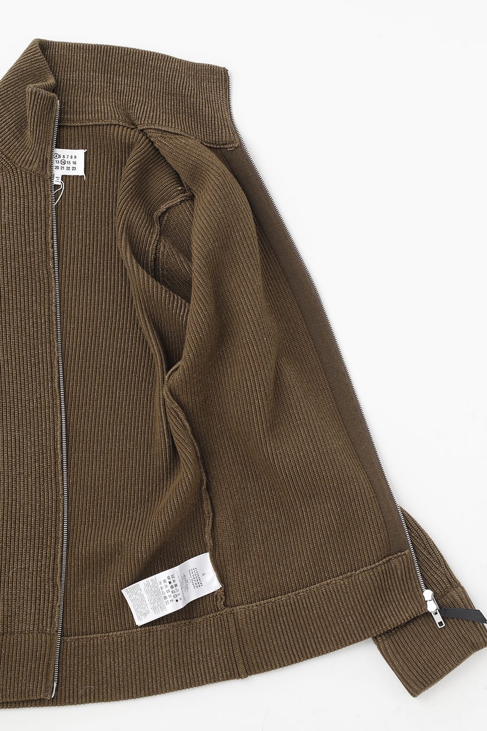 ドライバーズ ジップ アップ ニット Olive