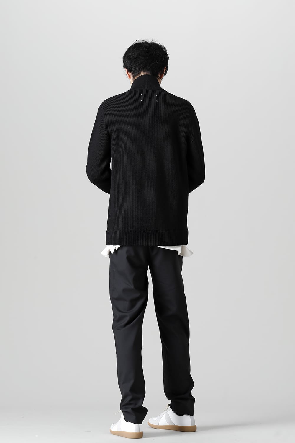 ドライバーズ ジップ アップ ニット Black