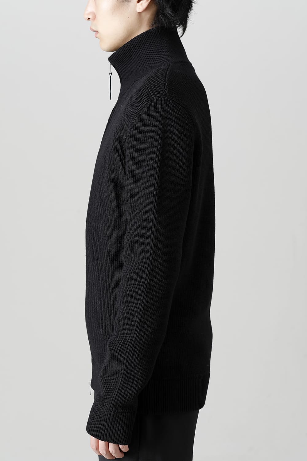 ドライバーズ ジップ アップ ニット Black