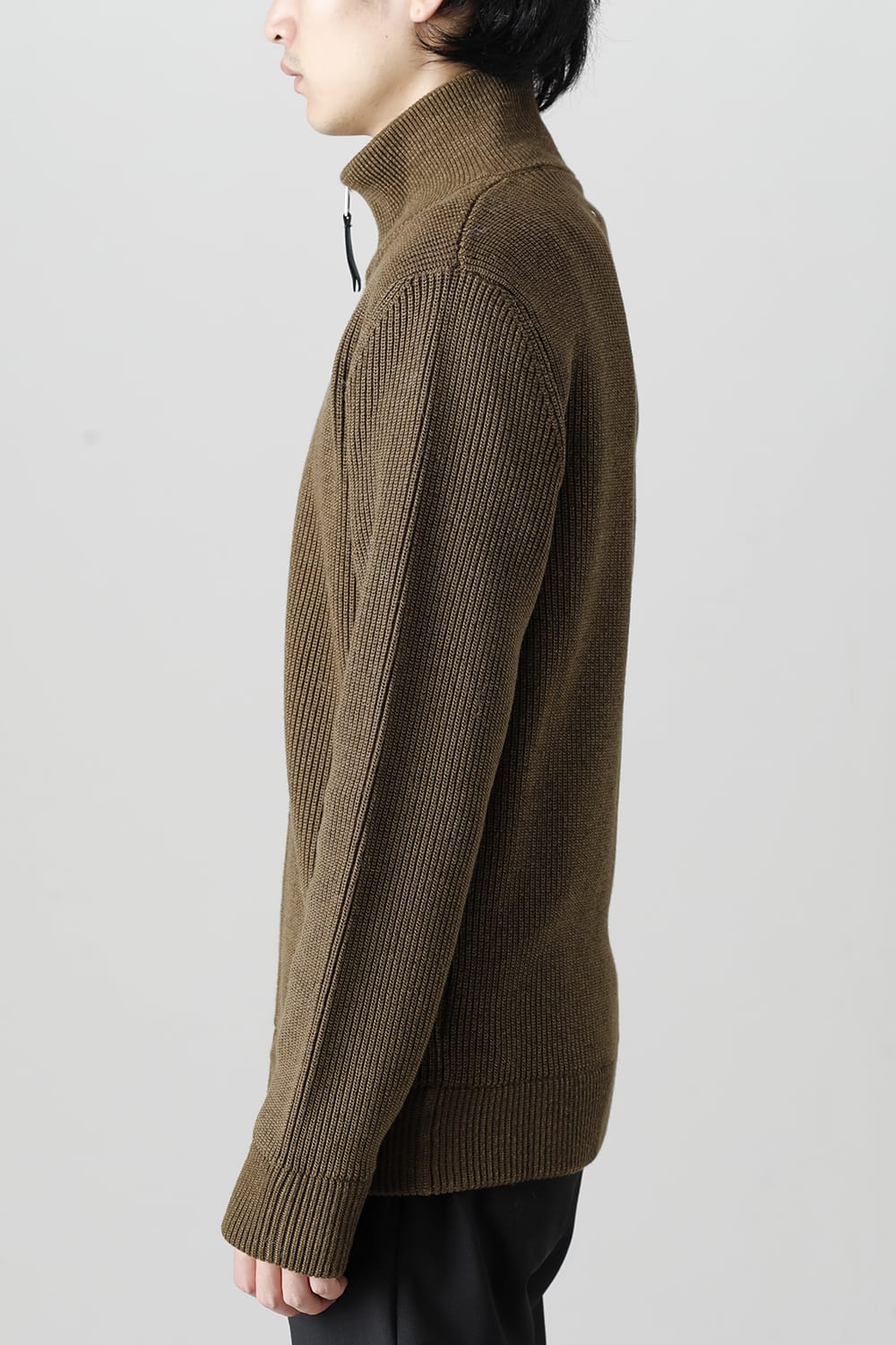 ドライバーズ ジップ アップ ニット Olive