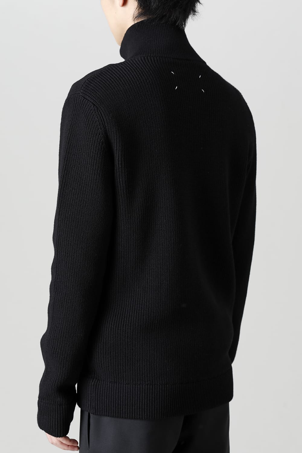 ドライバーズ ジップ アップ ニット Black