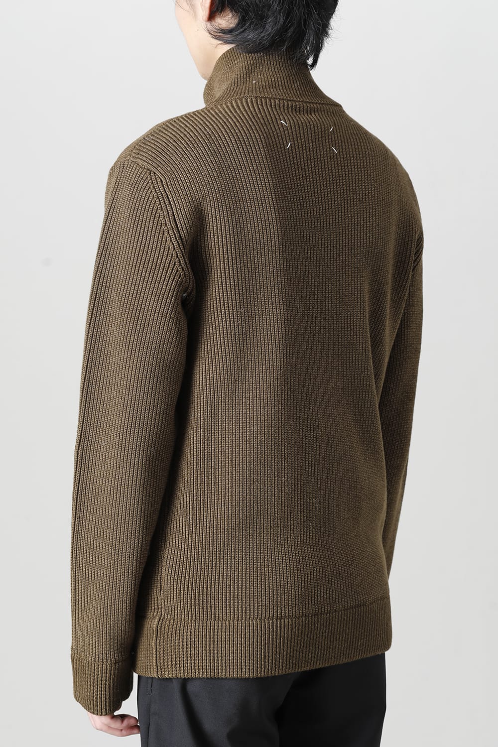 ドライバーズ ジップ アップ ニット Olive