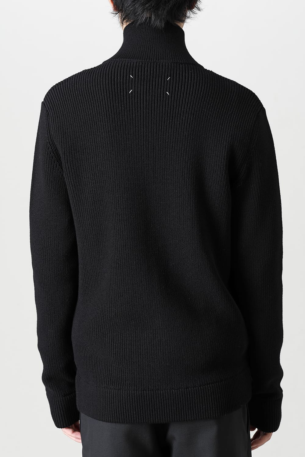 ドライバーズ ジップ アップ ニット Black