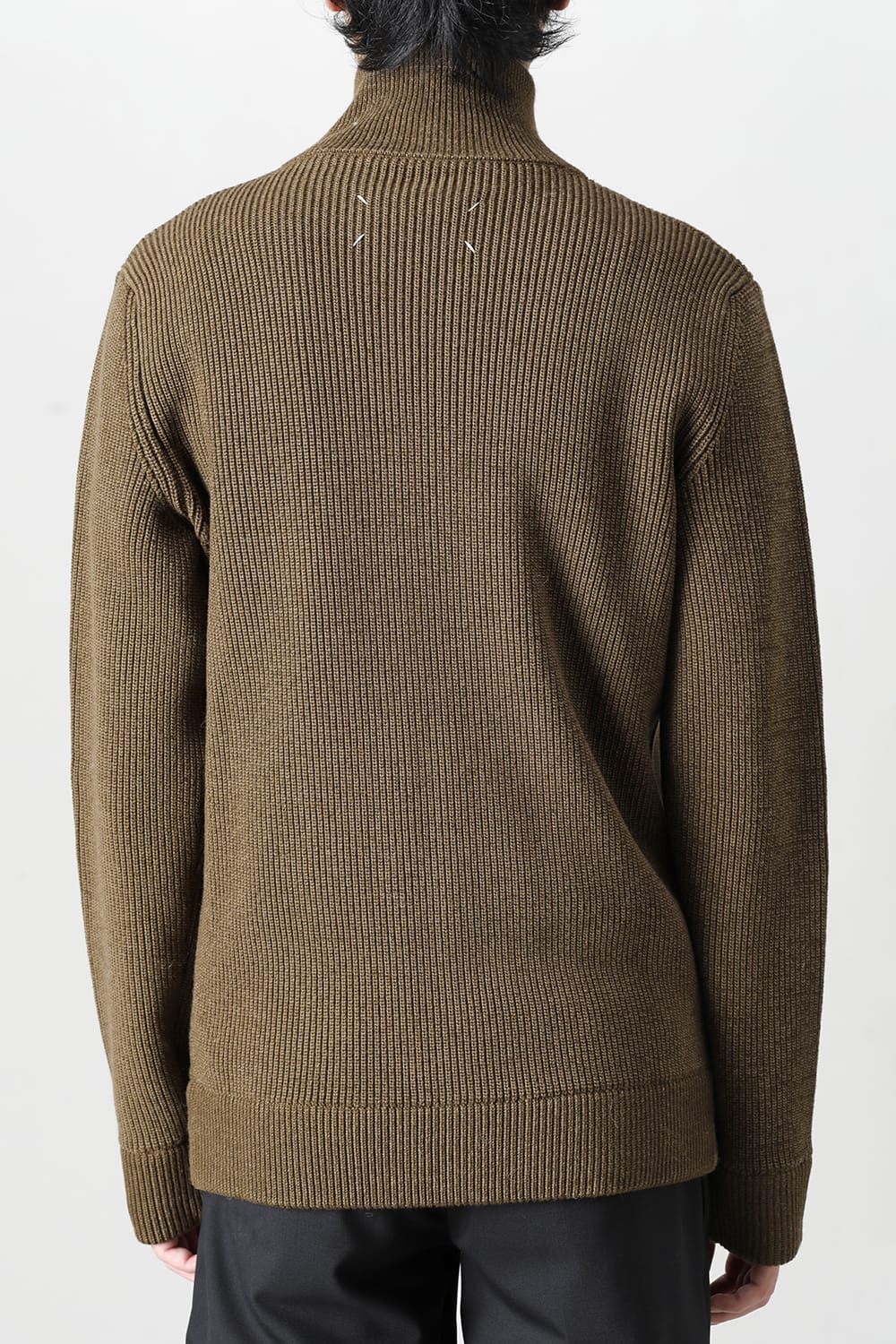 ドライバーズ ジップ アップ ニット Olive