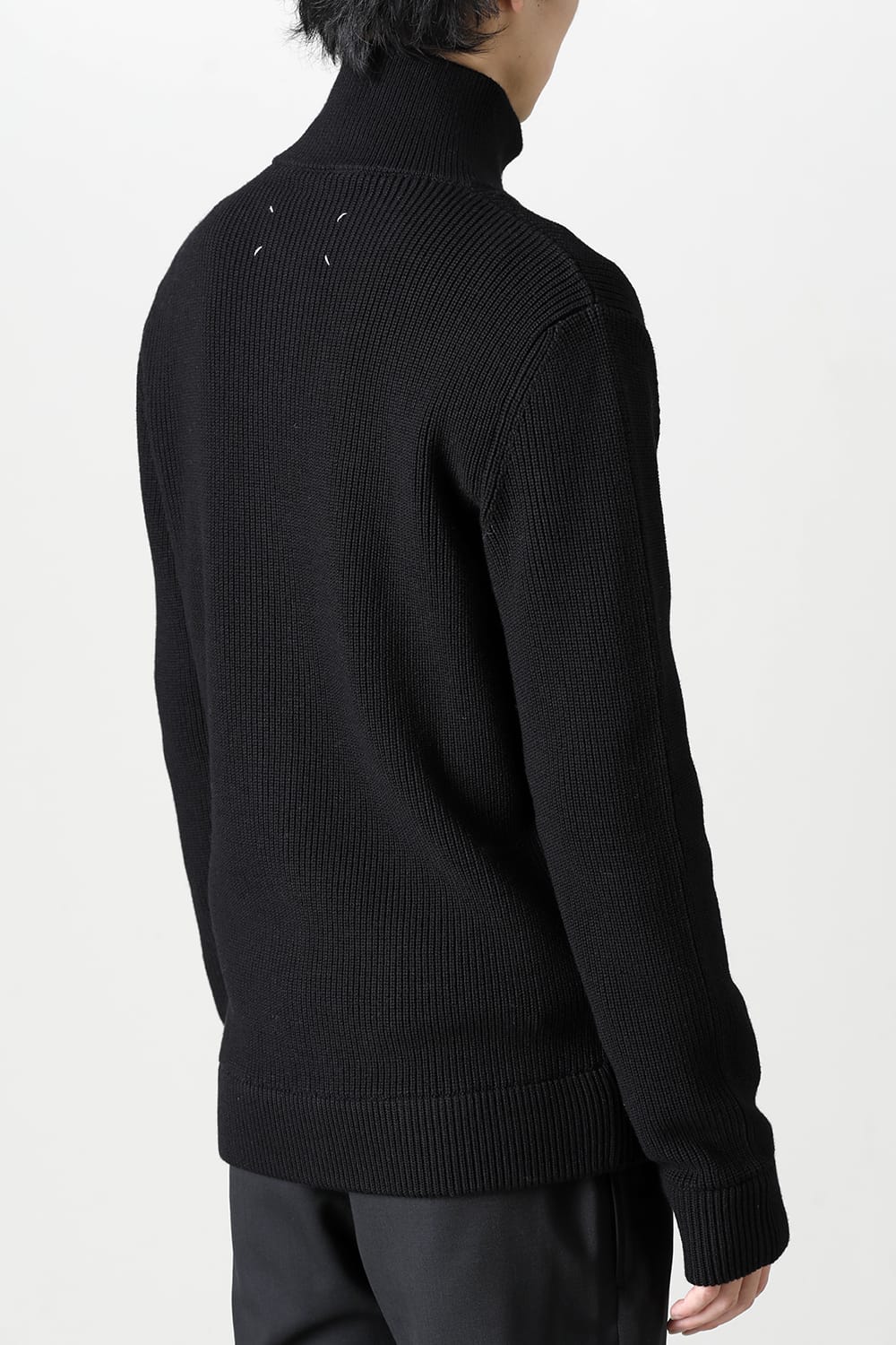 ドライバーズ ジップ アップ ニット Black