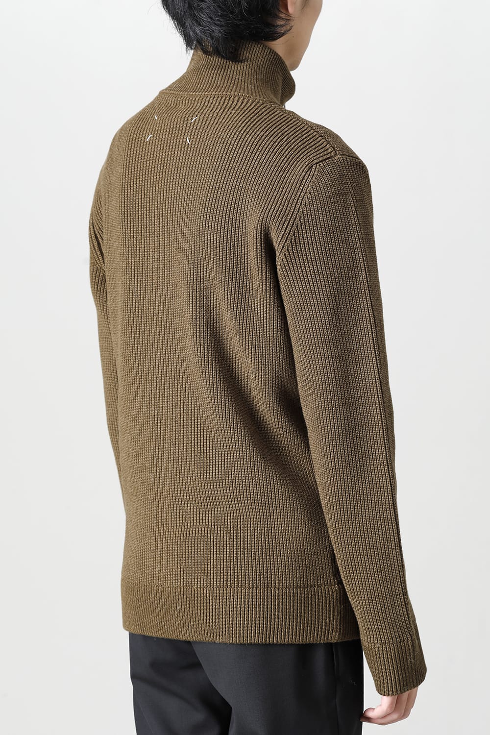 ドライバーズ ジップ アップ ニット Olive