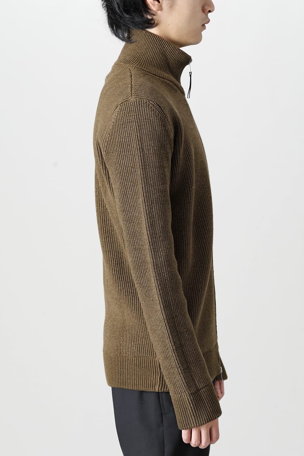 ドライバーズ ジップ アップ ニット Olive