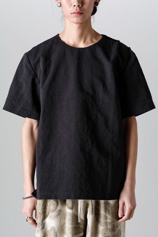 Side Button Tee Black