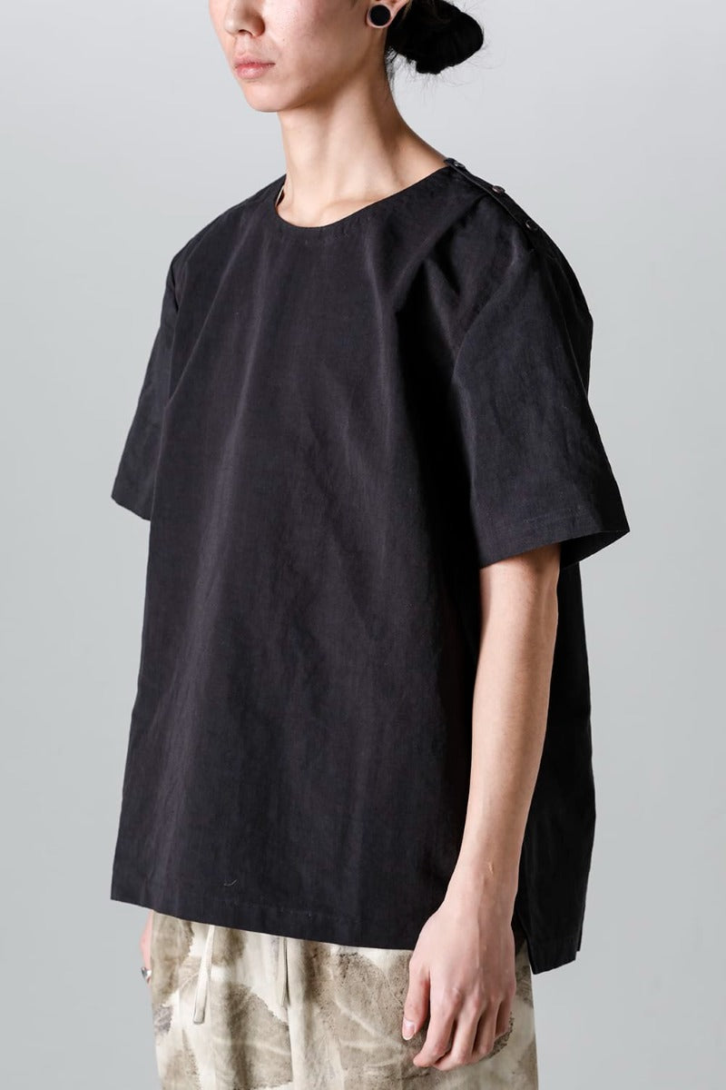 Side Button Tee Black