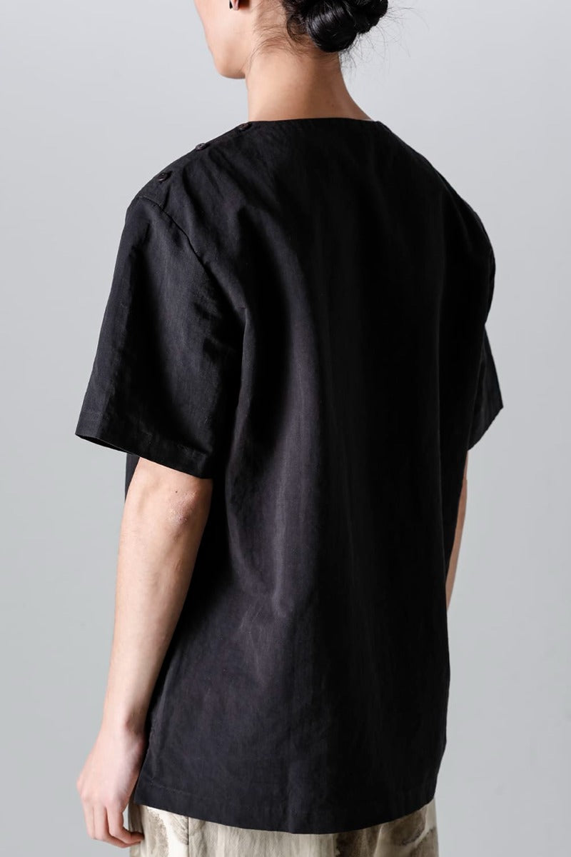 Side Button Tee Black