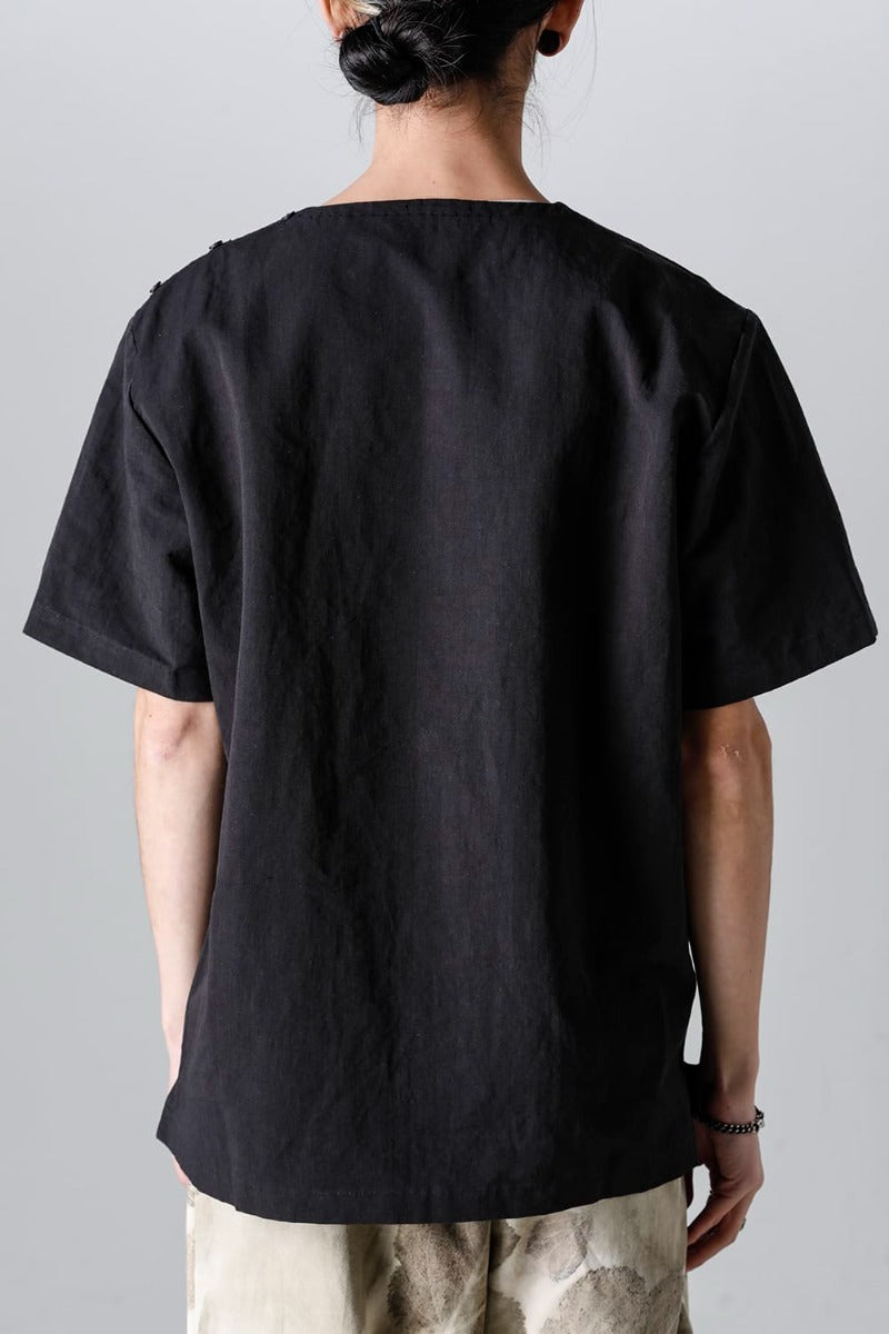 Side Button Tee Black