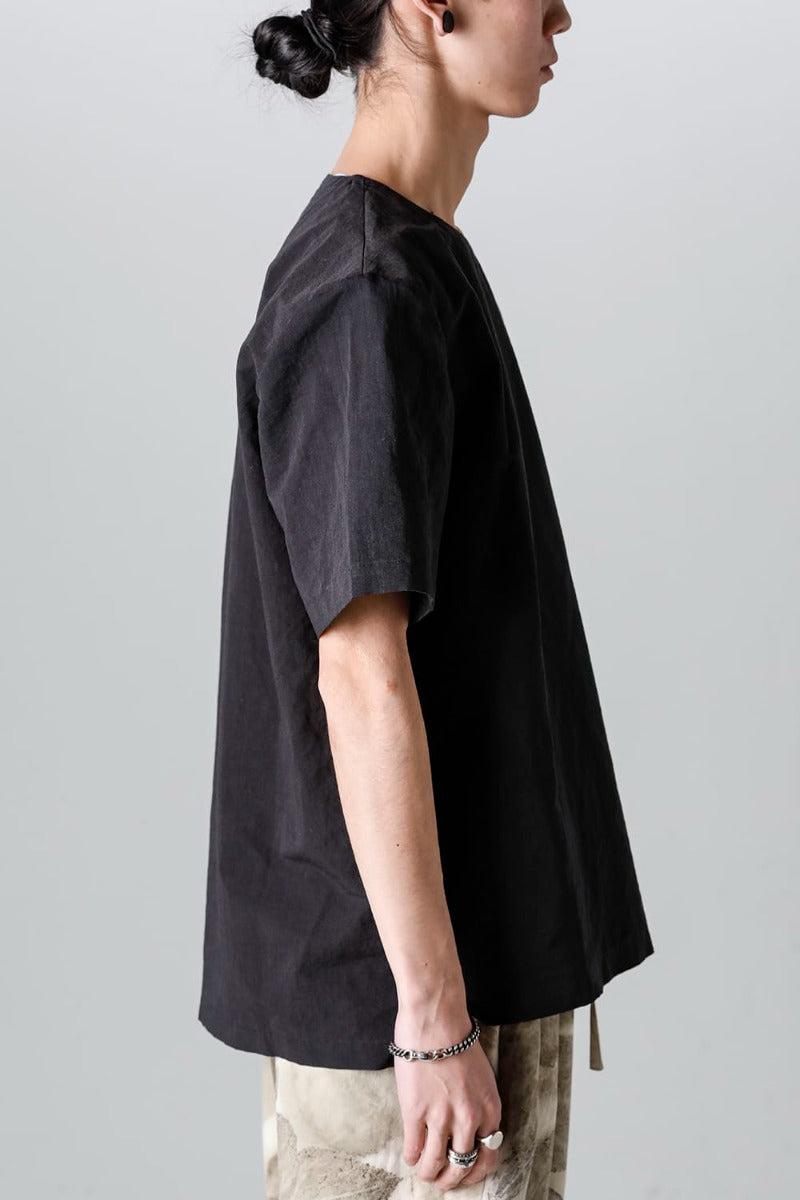 Side Button Tee Black