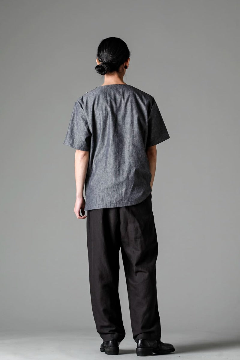 Side Button Tee Grey