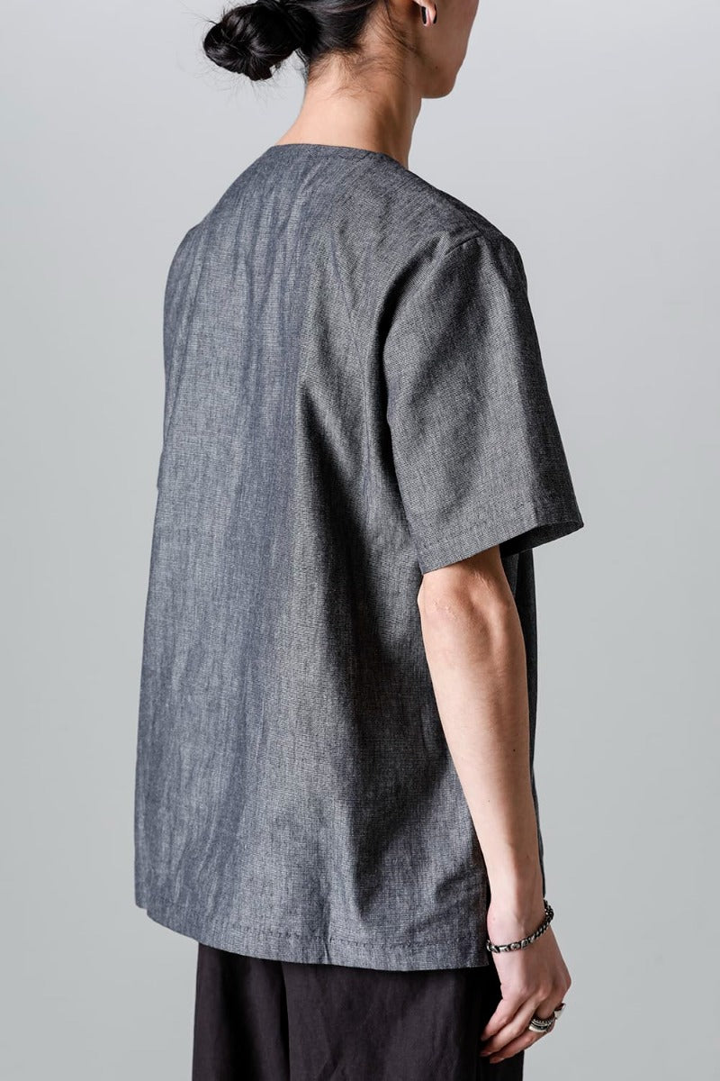 Side Button Tee Grey