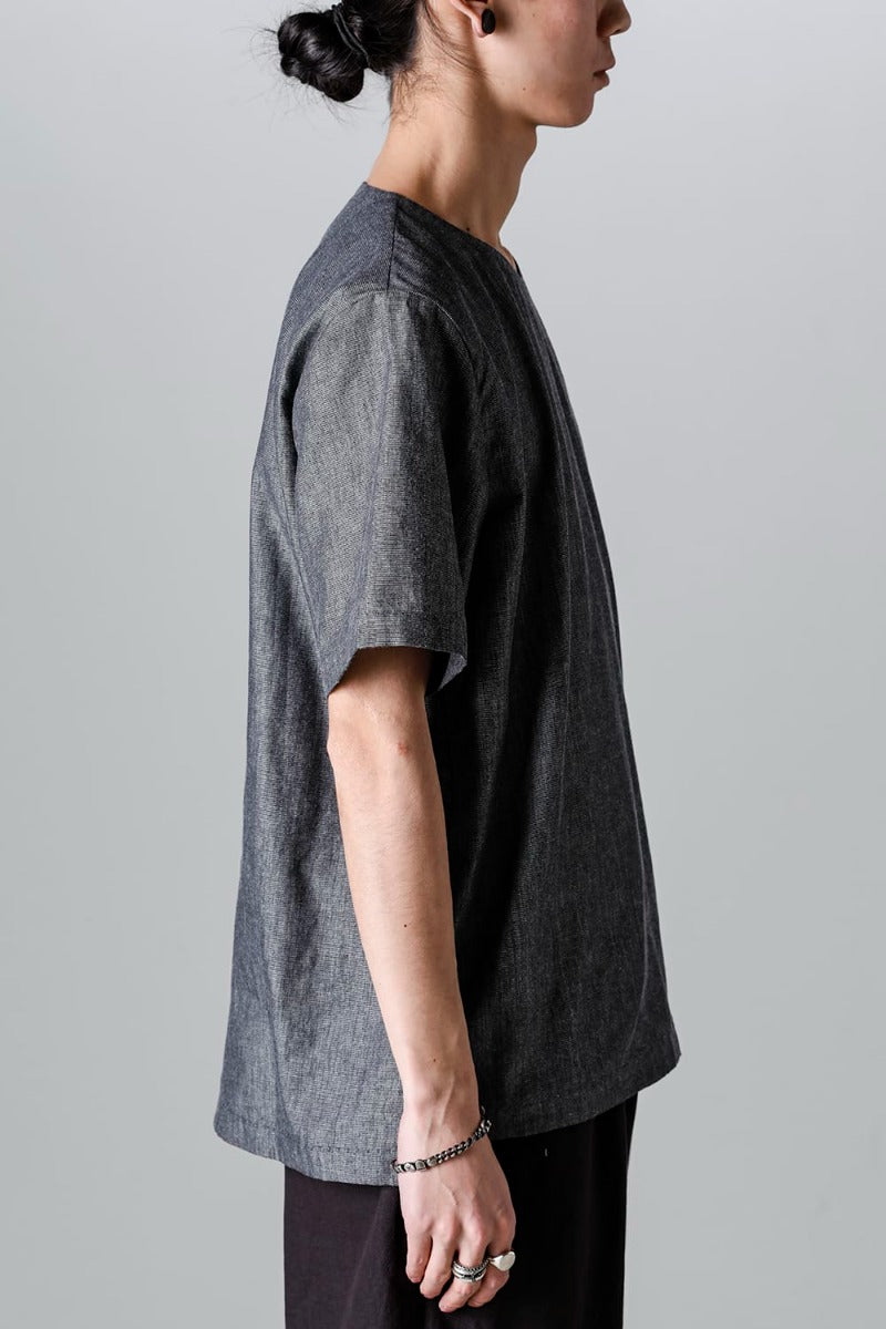 Side Button Tee Grey