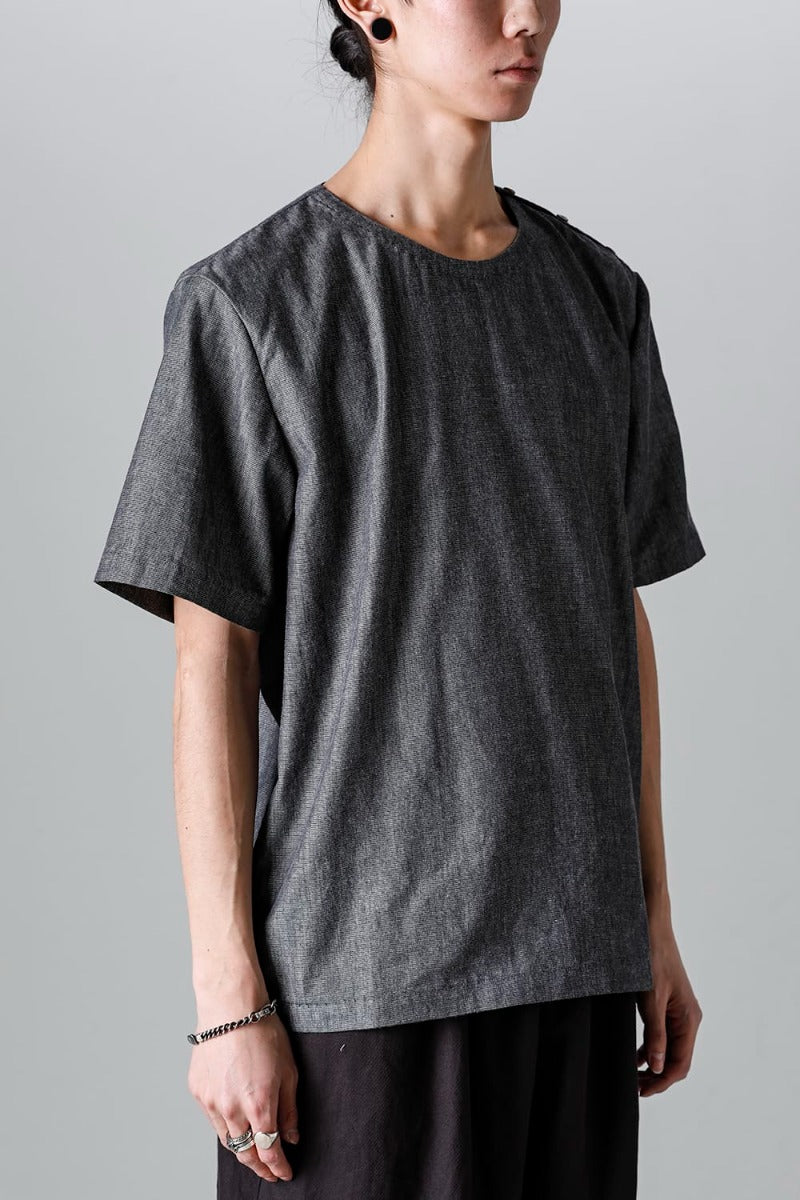 Side Button Tee Grey