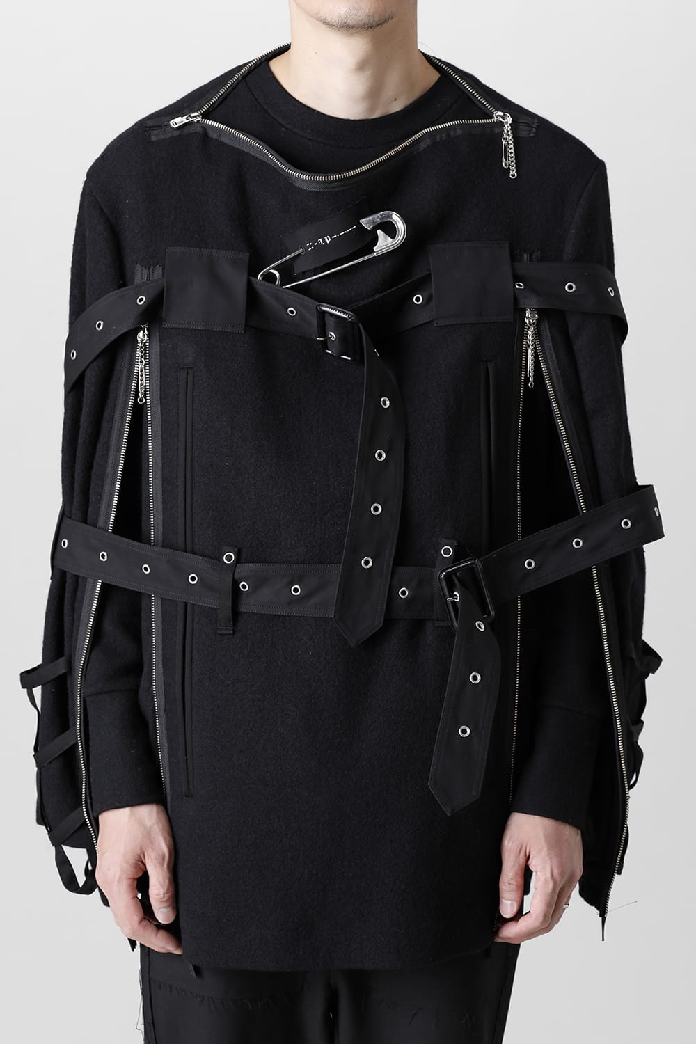 Music Staff Strapped Boat Neck Jacket