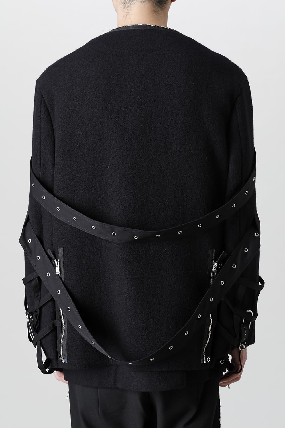 Music Staff Strapped Boat Neck Jacket