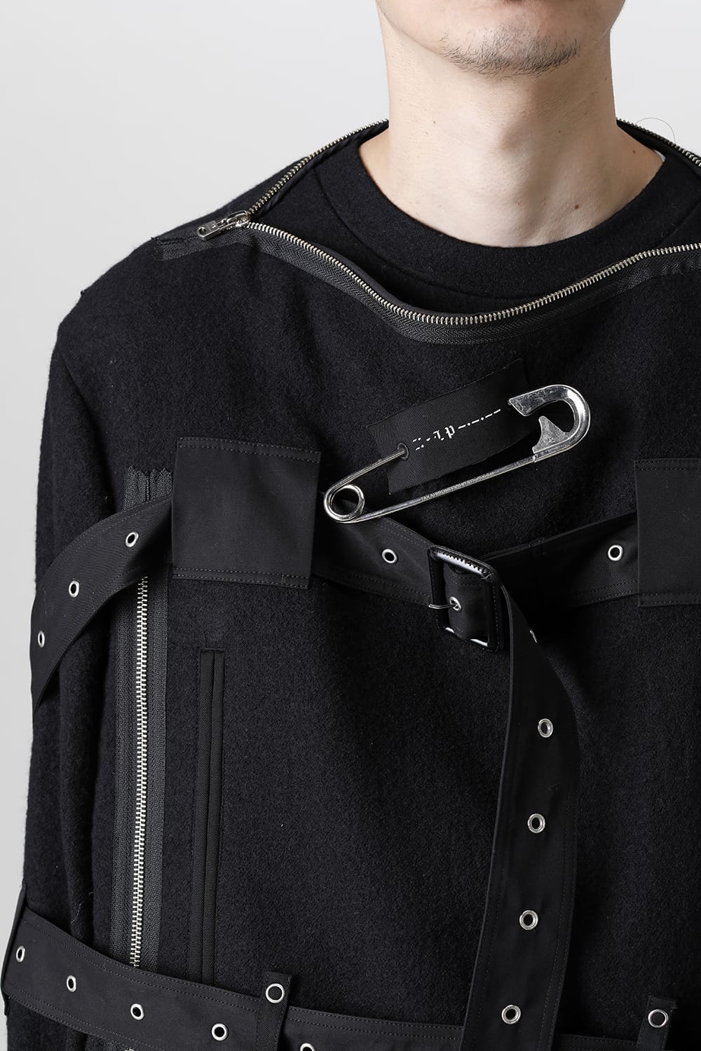 Music Staff Strapped Boat Neck Jacket